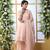 GRACEFUL Peach thread embroidery georgette salwar Kameez With dupatta