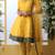 ARRESTING Mustard thread embroidery art silk semi stitched chudidar salwar