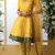 ARRESTING Mustard thread embroidery art silk semi stitched chudidar salwar