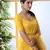ARRESTING Mustard thread embroidery art silk semi stitched chudidar salwar