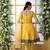 ARRESTING Mustard thread embroidery art silk semi stitched chudidar salwar