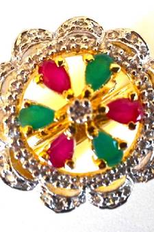 Ruby Emerald Cocktail Ring