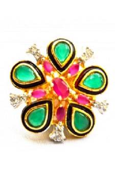 Tricolor Cocktail Ring