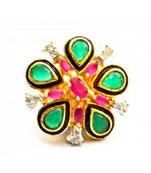 Tricolor Cocktail Ring