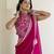Hot Pink Rangoli Silk Cording Embroidered & 3 MM +7 MM Double Sequins Bridal Saree