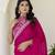 Hot Pink Rangoli Silk Cording Embroidered & 3 MM +7 MM Double Sequins Bridal Saree