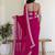 Hot Pink Rangoli Silk Cording Embroidered & 3 MM +7 MM Double Sequins Bridal Saree