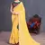 Yellow Rubber Foilage printed georgette saree with blouse