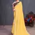 Yellow Rubber Foilage printed georgette saree with blouse