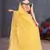 Yellow Rubber Foilage printed georgette saree with blouse