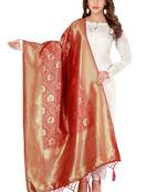 Red Banarasi Silk Dupatta