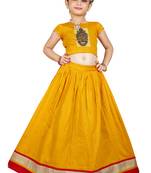EVERWILLOW Kids Yellow Cotton Lehenga Choli 