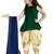 Green Top And Cream Cotton Silk Salwar Suit For Girls Wear 