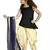Black Top And Cream Patiala Salwar Suit Set For Girls Wear 