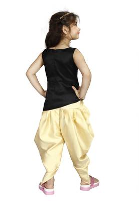 Black Top And Cream Patiala Salwar Suit Set For Girls Wear  4