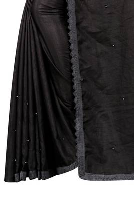 Black Colored Partywear Art Silk Saree With Blouse 2