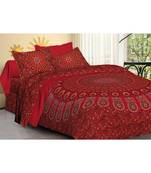 cotton multicolour printed barmeri double bed sheets with pillow cover