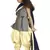 Kids Cotton Silk Grey Top And Cream Patiala Salwar Suit Set For Girls