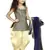 Kids Cotton Silk Grey Top And Cream Patiala Salwar Suit Set For Girls