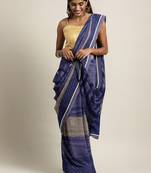 Blue plain lycra saree with blouse