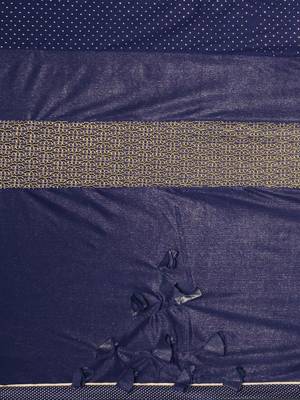 Blue plain lycra saree with blouse 3