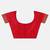 Red plain lycra saree with blouse