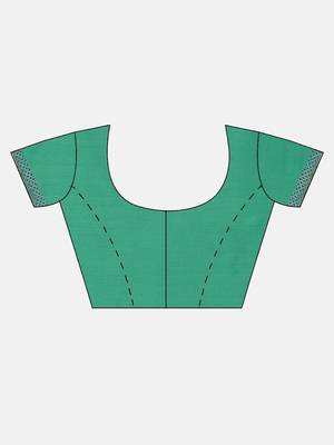 Sky blue plain lycra saree with blouse 4