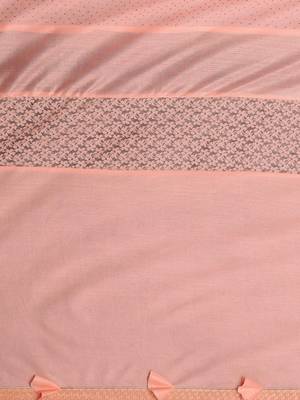 Peach plain lycra saree with blouse 3