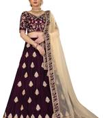 Maroon hand embroidery



 velvet semi stitched lehenga