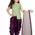 Kids Pista Top And Purple Patiala Salwar Suit Dress For Girls