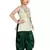 Kids Cotton Silk White Top And Green Patiala Salwar Suit Dress For Girls 
