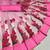 Baby pink embroidered net saree with blouse