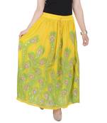 Yellow embroidered cotton skirts