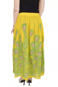 Yellow embroidered cotton skirts
