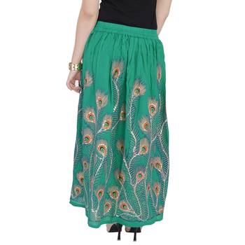 Green embroidered cotton skirts 2
