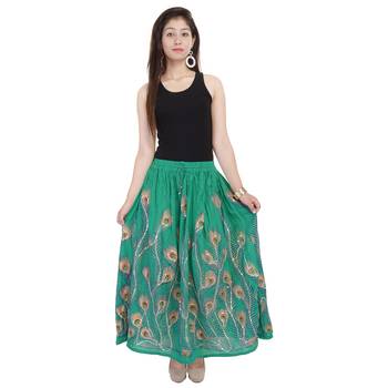 Green embroidered cotton skirts 3