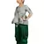 Kids Sea Green Top And Green Salwar Suit Dress For Girls