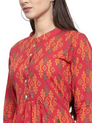 Multicolor printed cotton long-dresses 6