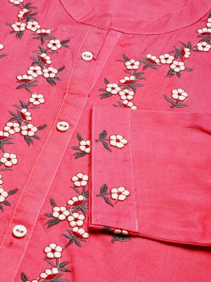 Coral embroidered cotton ethnic-kurtis 2