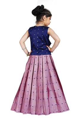 Kids Blue Top And Pink Lehenga Choli Set  3