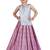 Kids Cotton Silk Silver Top And Pink Lehenga Choli Set 