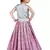 Kids Cotton Silk Silver Top And Pink Lehenga Choli Set 