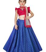 Kids Royal Blue Lehenga Choli Set For Girls 