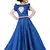Kids Cotton Silk Royal Blue Lehenga Choli Set For Girls 