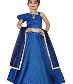 Kids Cotton Silk Royal Blue Designer Lehenga Choli Set 