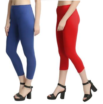 Multicolor plain cotton leggings 1