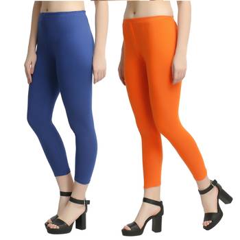 Multicolor plain cotton leggings 1
