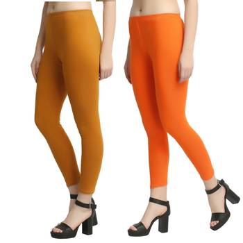 Multicolor plain cotton leggings 1