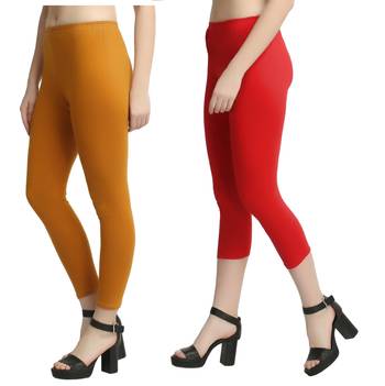 Multicolor plain cotton leggings 1