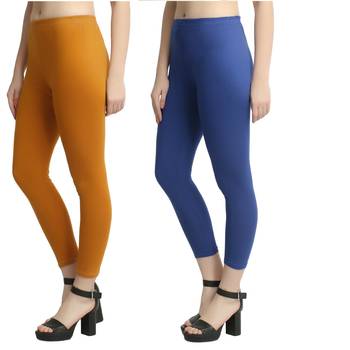 Multicolor plain cotton leggings 1
